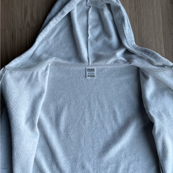 Pink Victoria Secret Grey Zip Up Jacket Size Small - Picture 15 of 16